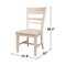 International Concepts Quincy Solid Wood Dining Chairs - Set of 2 - Unfinished CI-67P - alternate 6